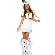 Pingüino blanco Muñeco de Nieve de Navidad Traje Europeo Lencería Sexy Ropa de Navidad Adultos Clubnight Vestido Cosplay Me65 EE