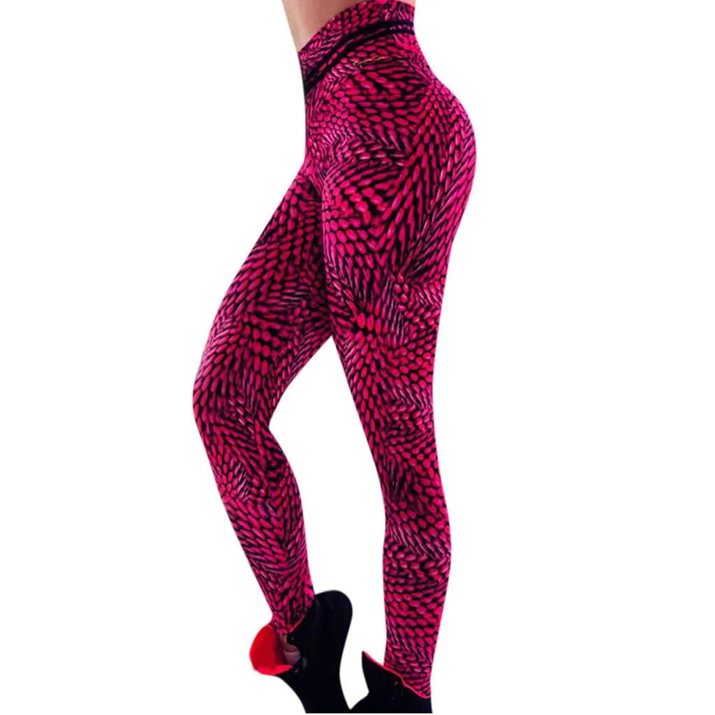 Новые женские брюки для йоги с высокой талией, ярко-розовые, с утяжкой на животе, попа, леггинсы, подтяжки, колготки, vetement de sport pour femme#25