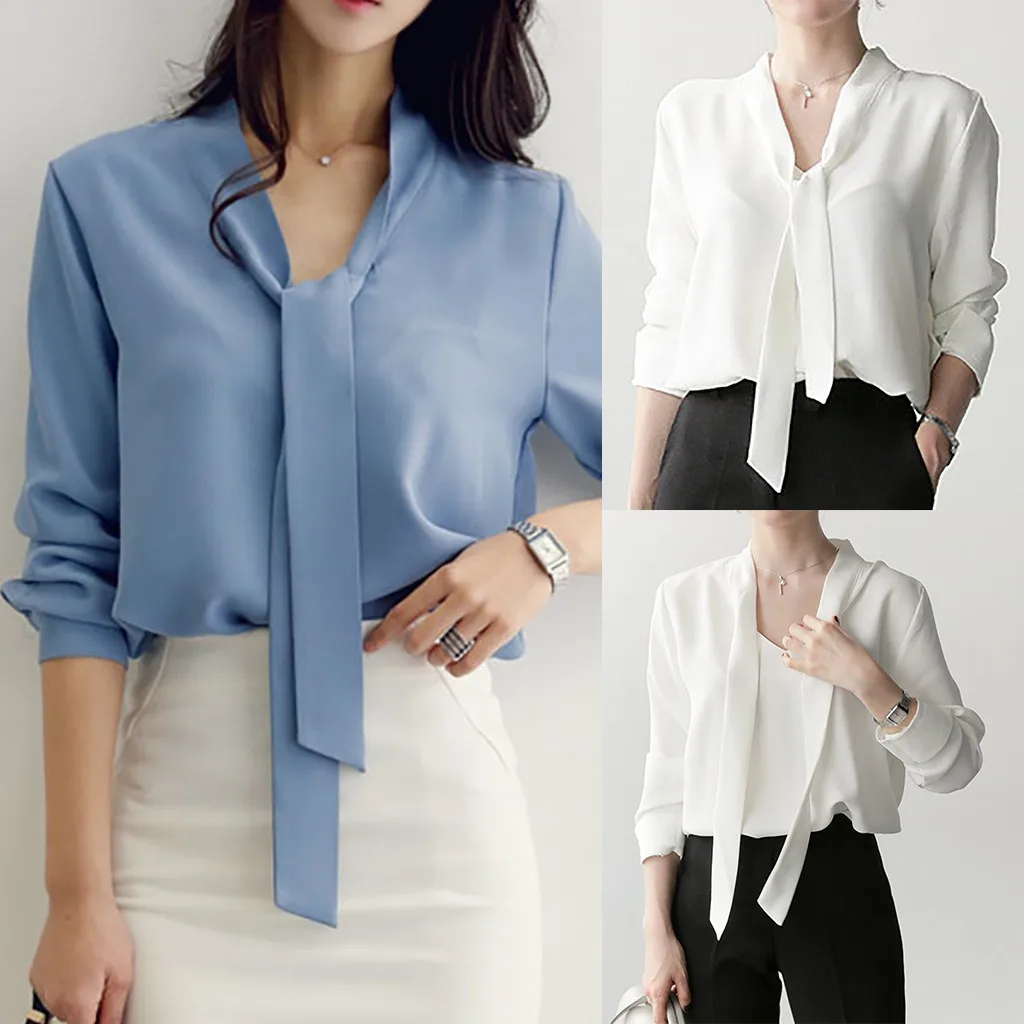 

Chiffon shirt woman elegant 2019 new chiffon shirt casual blouse summer Lacing Tops Fashion Bottoming Shirt Chiffon Shirt Y521