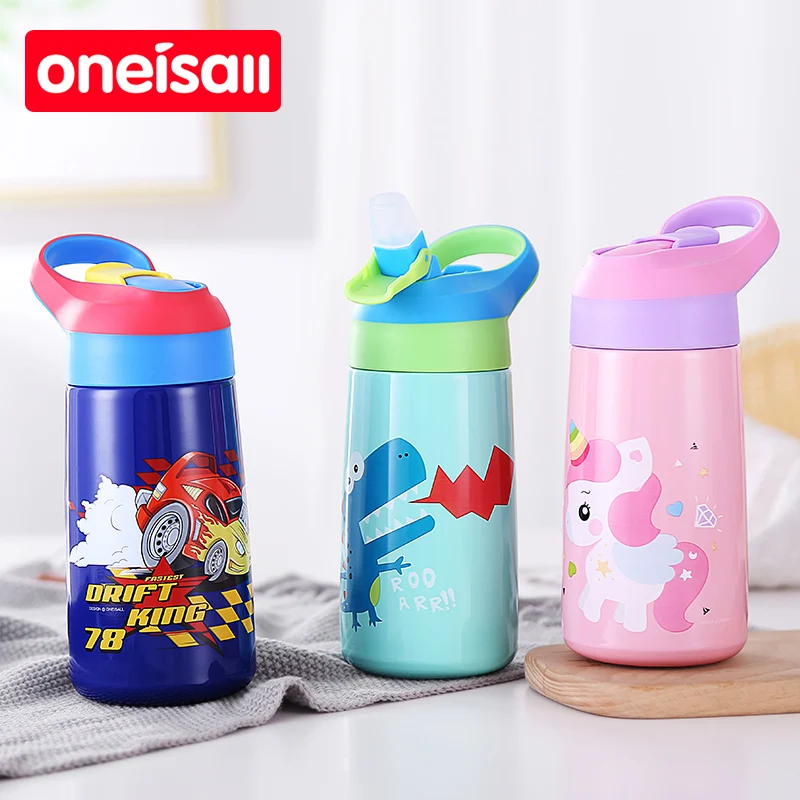 

Kids One Touch Vacuum Bottle Straw 480ml Baby Thermoses Mama Termos For Kids Thermos Cup SUS 304 Thermal Bottle Children's Cup