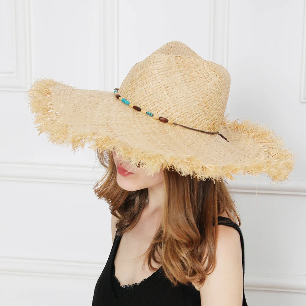 

Sun Hat Summer Women Panama Straw Wide Brim Beach Female Outdoor Holiday Hats Accessory