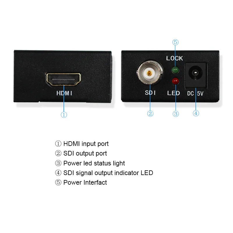 1 штука только Мини 3g 1080P HDMI To SDI SD-SDI HD-SDI 3G-SDI HD видео конвертер с адаптером питания в розницу посылка