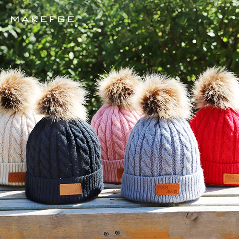 Hot Autumn Winter Hat For Children Knitted Beanie Kids/' Boy Girl Slouchy Caps