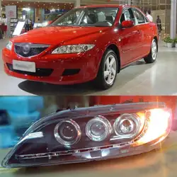 Ownsun тройной Авто проектор Светодиодные ленты DRL Ангел глаз фара для Mazda 6 04-2011