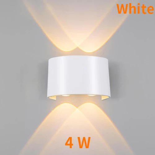 Светодиодный настенный светильник 2 Вт, 4 Вт, 6 Вт, алюминиевый настенный светильник, квадратный прикроватный светильник для спальни, настенные светильники, искусство 110 В, 240 В - Цвет абажура: White 4W