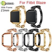 Stainless Steel Watch Band For Fitbit Blaze smart replacement Crescent Type Wrist Strap For Fitbit Blaze bracelet Rhinestone new v moro genuine leather watch band for fitbit blaze replacement band metal frame wrist strap for fitbit blaze