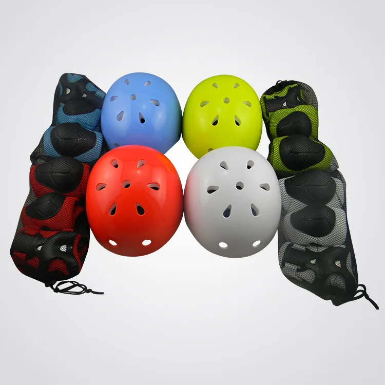 7pcs/set Bicycle Helmet Sets Cycling Roller Skating Skateboard Helmet