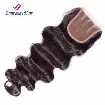 

Sunnymay Peruvian Vrigin Hair Lace Closure 3 Part Body Wave Bleached Knots Lace Frontal Clousre