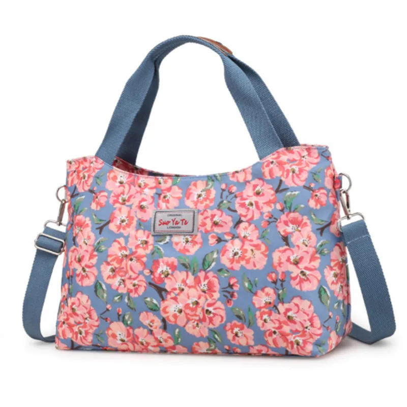 Новые женские сумки-мессенджеры для женщин, водонепроницаемые нейлоновые сумки с цветочным принтом, женская сумка на плечо, женская сумка через плечо с цветами, Прямая поставка