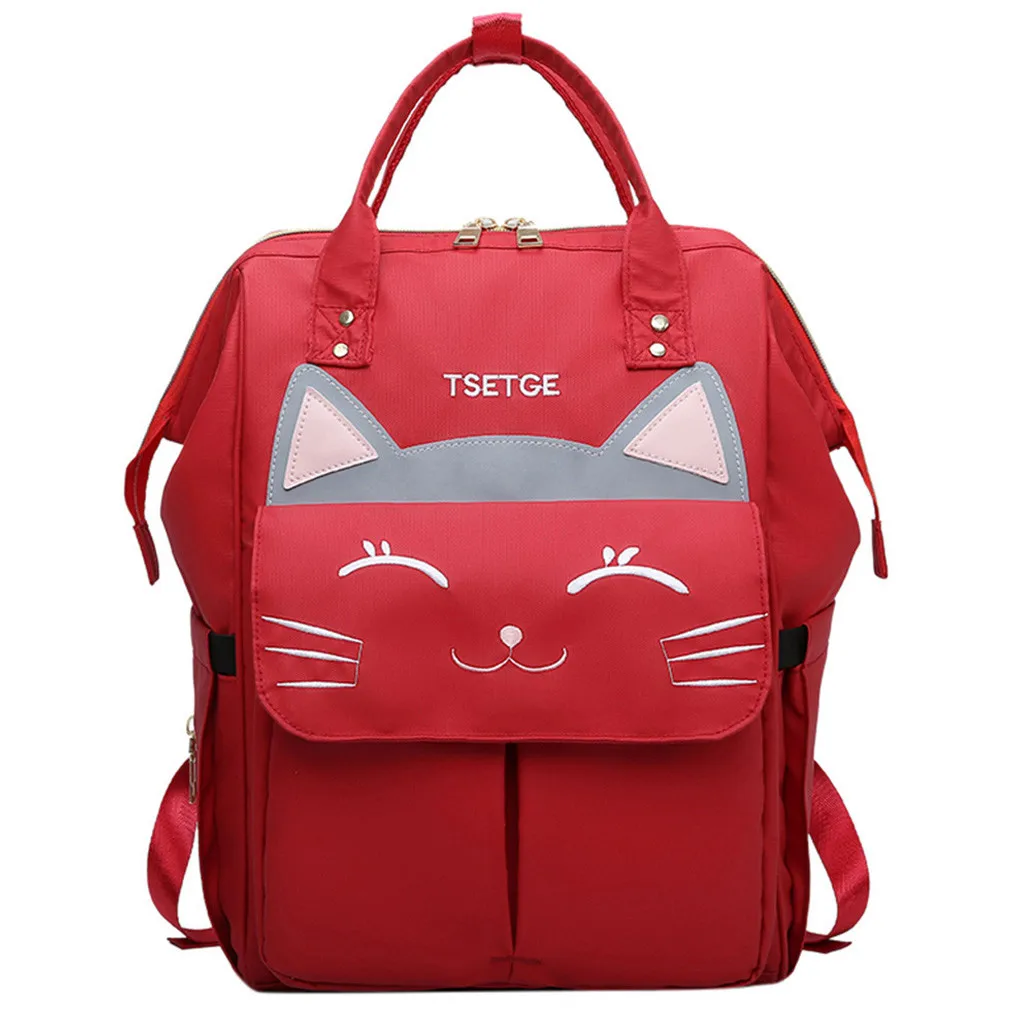 

Solid Backpack School Travel Bag Double Shoulder Mummy Nappy Bottle Large Capacity Baby Bag Travel Backpack Nursing Bag