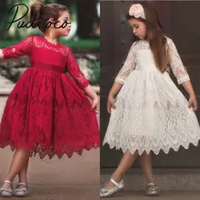 Детское кружевное платье принцессы с цветочным рисунком для маленьких девочек; праздничное платье принцессы на свадьбу; Vestidos