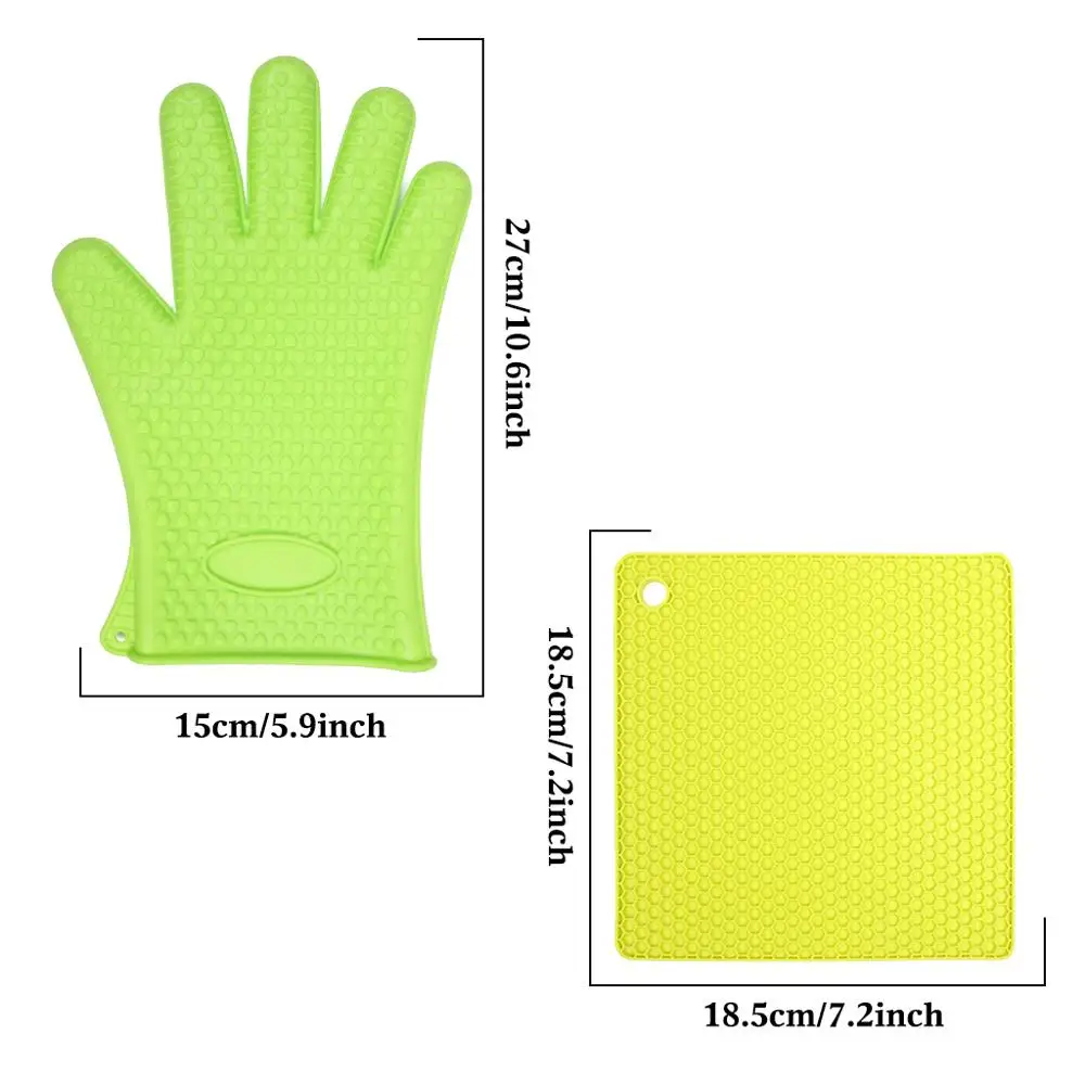 Oven Mitts and Potholder Set Silicone (2)