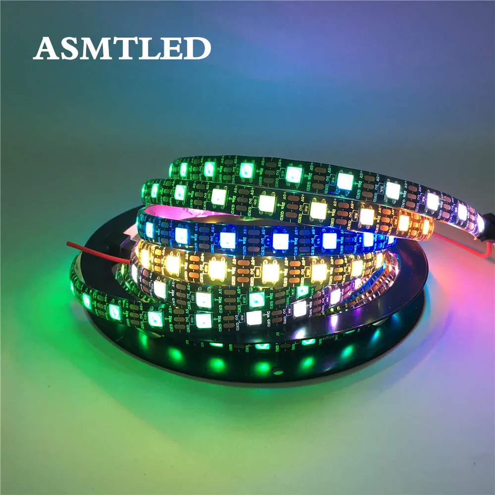 Полноцветная WS2812B Светодиодная лента Черная/белая PCB Встроенная IC 5050 RGB умная