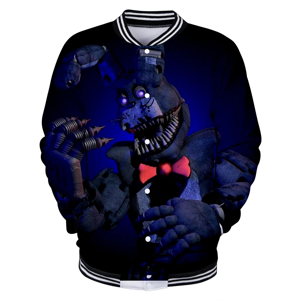 LUCKYFRIDAYF 2018 3D Five Nights at Freddy бейсбольная куртка с принтом черепа Лидер продаж