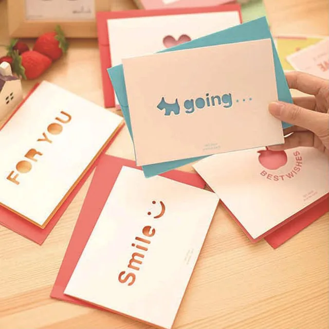 2pc Lot Customize White Paper Laser Heart Greeting Cards Valentine