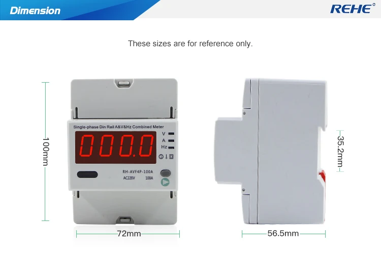 REHE RH-AVF4P din-рейку типа цифровой метр однофазный A& V& Hz комбинированный счетчик с светодиодный дисплеем