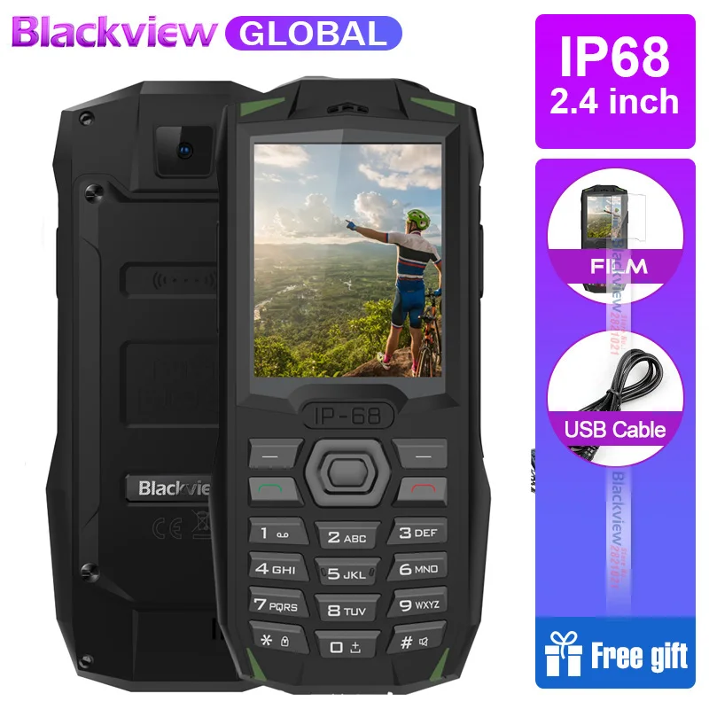 

Blackview BV1000 IP68 Waterproof Shockproof Rugged Mobile Phone 2.4inch MTK6261 3000mAh Dual SIM Mini Cell Flashlight 32RAM