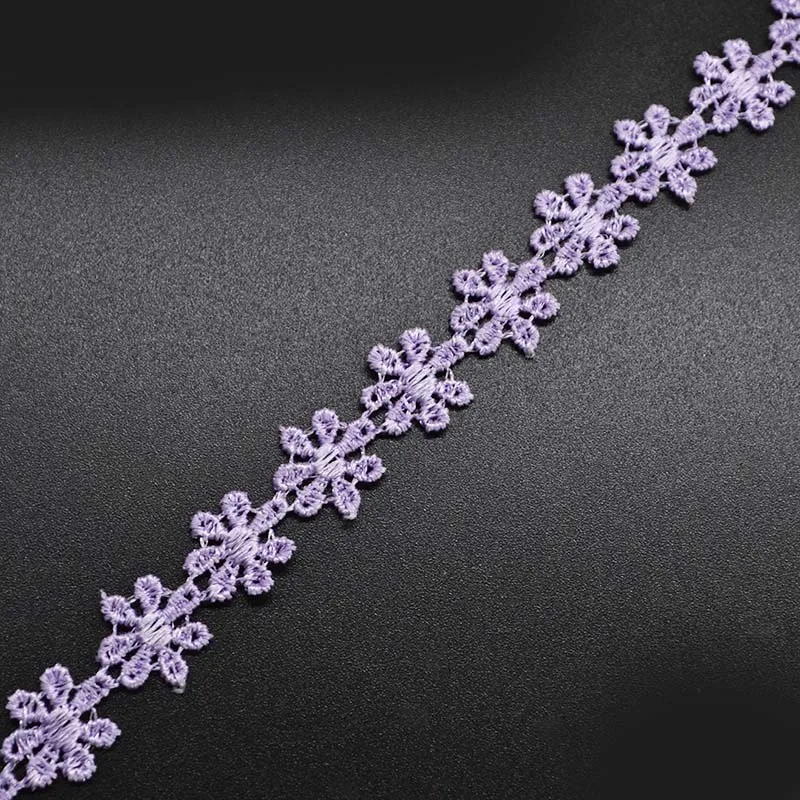 5 ярдов красочные кружева цветок для платья кружевные ленты с отделкой Вязание свадебные вышитые DIY ручной работы лоскутное шитье принадлежности ремесло - Цвет: purple