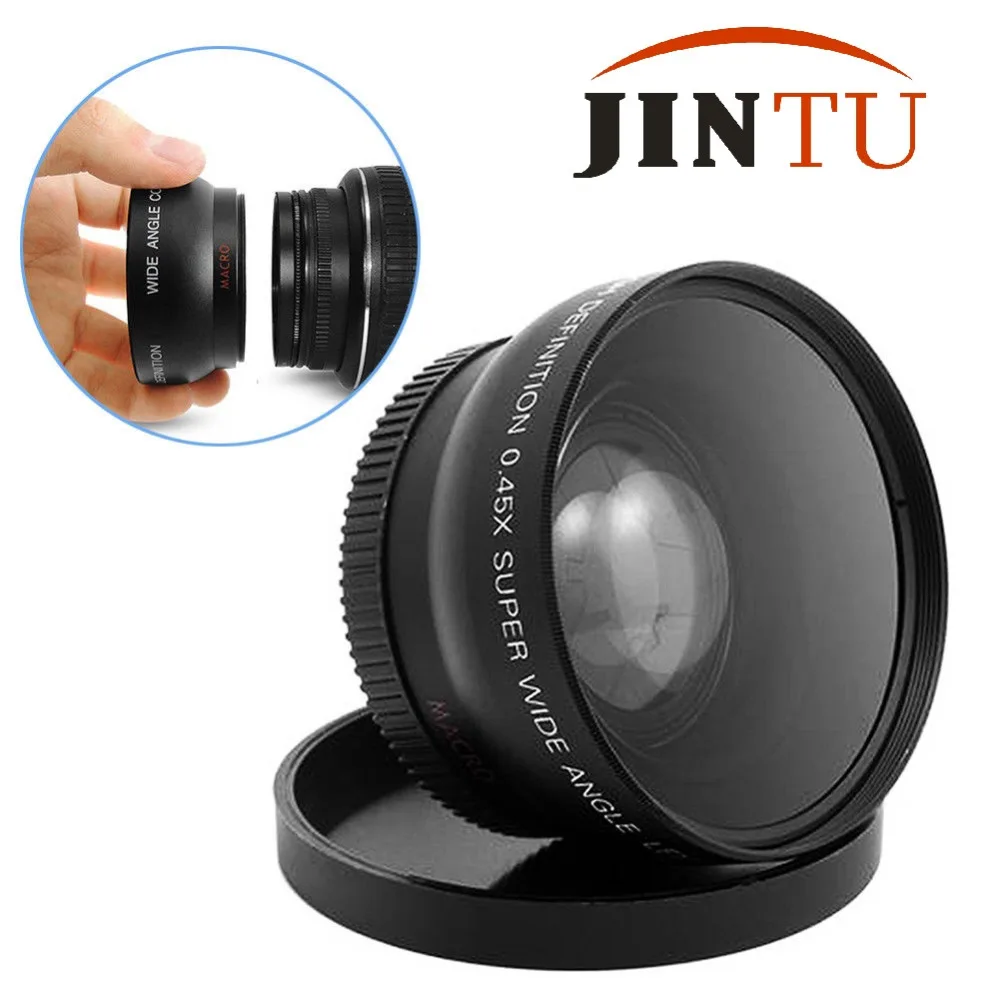 Широкоугольный макрообъектив JINTU 58 мм 0.45x HD для Canon 70D 60D 700D 650D 600D 550D 7D с объективом 18-55 мм 70-300 мм 70-200 мм