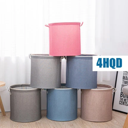 

Steel Frame Basket Hamper Folding Laundry Basket Oxford Clothing Toys Smashed Storage Box Household Laundry Room Basket