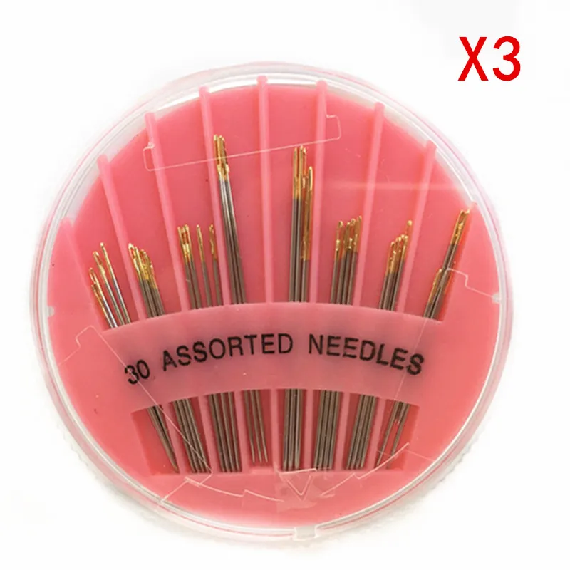 

High quality 3Pack=(90pc) Compact Assorted Hand Sewing Needles for Embroidery Mending Craft Quilt Sew AA7362