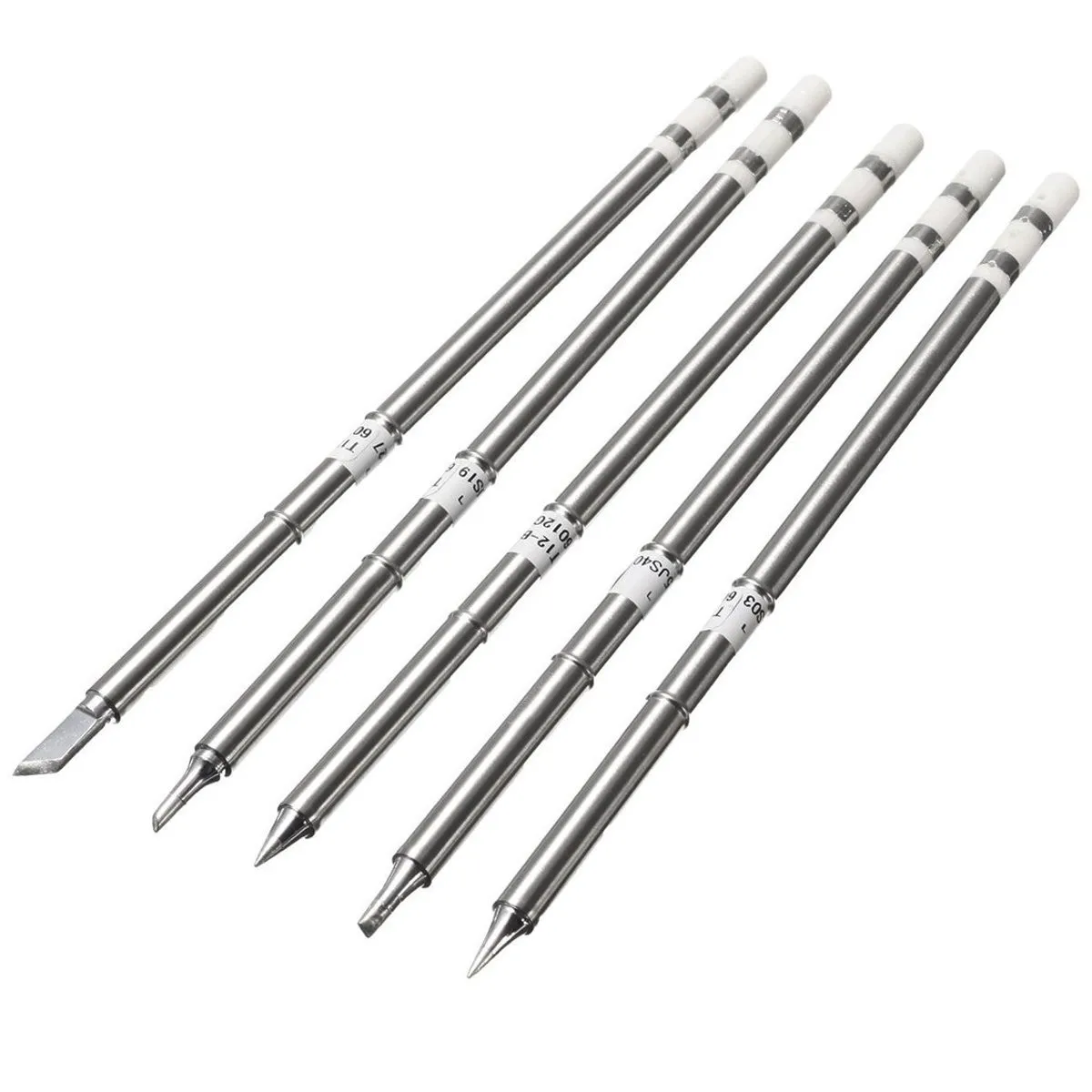

5Pcs 5mm T12-BC2/T12-I/T12-B/T12-K/T12-24 T12 Series Soldering Iron Tips 70w for Welding Working