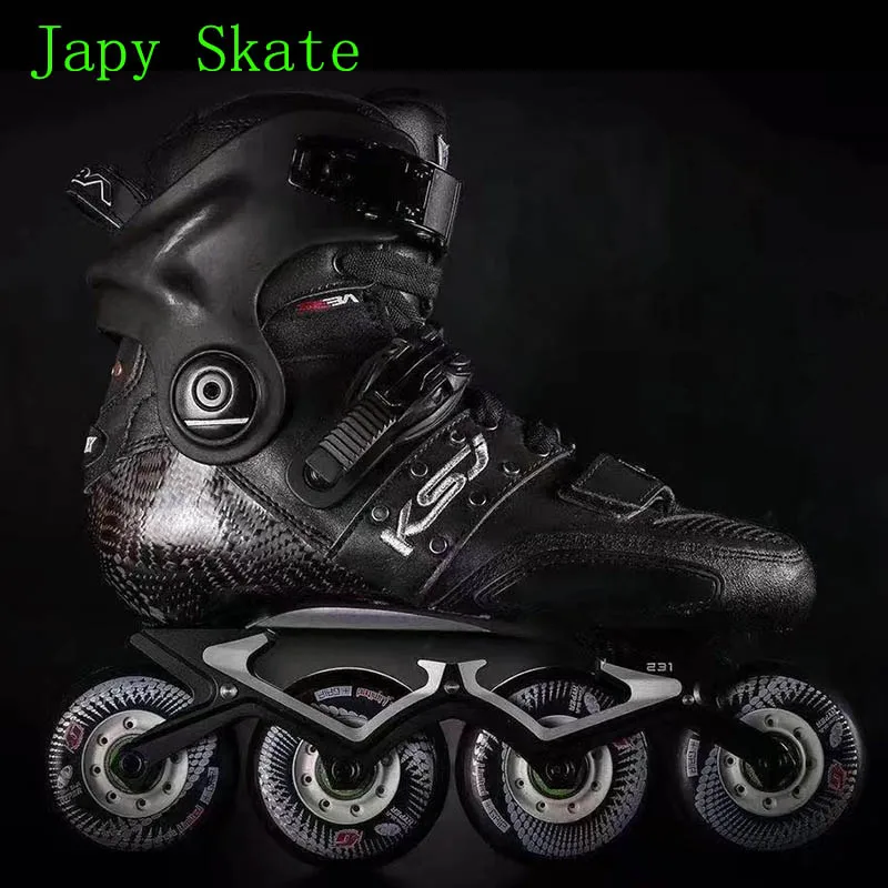 Japy الأصلي سيبا KSJ العيون المهنية سباق التعرج حذاء تزلج بعجلات ألياف الكربون الأسطوانة أحذية التزلج انزلاق شحن التزلج Patines