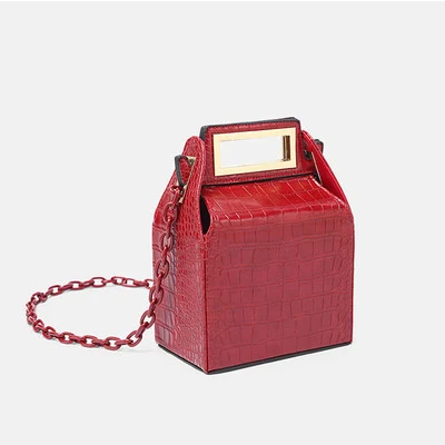 Ins/акриловая женская сумка на цепочке; зимняя Вельветовая цветная сумка в клетку с принтом; женские сумки на плечо; фирменный дизайн; клатч; кошелек - Цвет: Розовый
