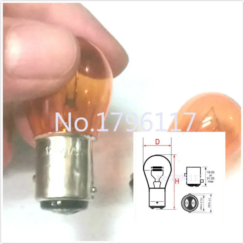 

10x 12V 21W/5W S25 BAY15D P21/5W 1016 1157 Amber Car Turn Signal Bulbs Auto Halogen Signal Lights Stop Brake Tail Indicator Lamp
