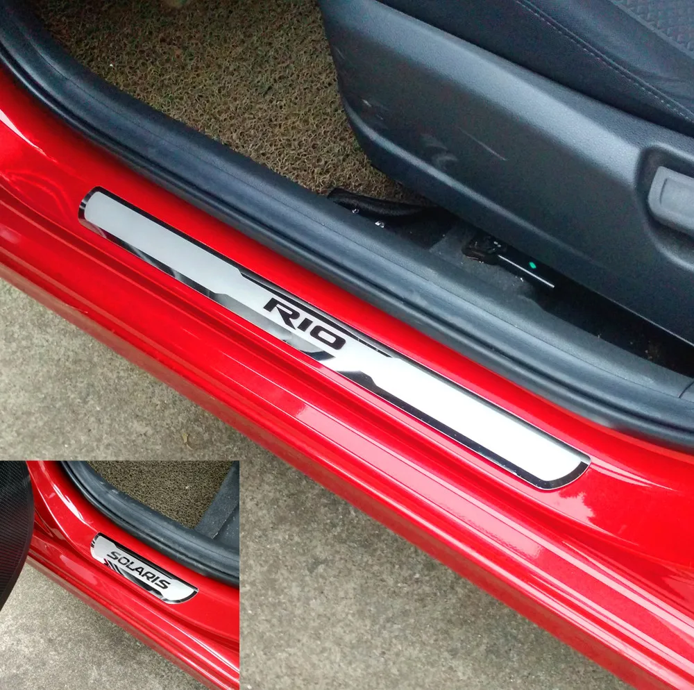 Cobertura de Seda para Porta de Rio Adesivo de Aço Placa de Seda para ue Inoxidável Kia Rio 2020-2020
