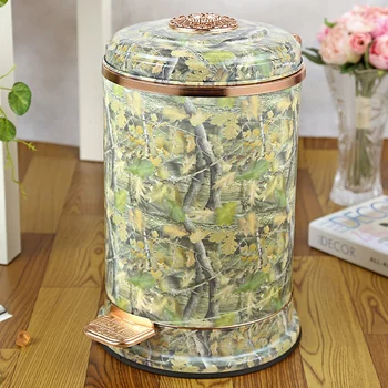 

10/6L Europe metal trash bins garbage cans with foot pedal bucket kitchen trash cans for home decortion LJT005