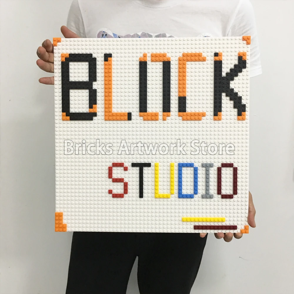 

50*50 Stud Base Plate DIY Letter Words 6 Color Bricks MOC Set Private Customized Mosaic Painting Building Blocks Christmas Gifts