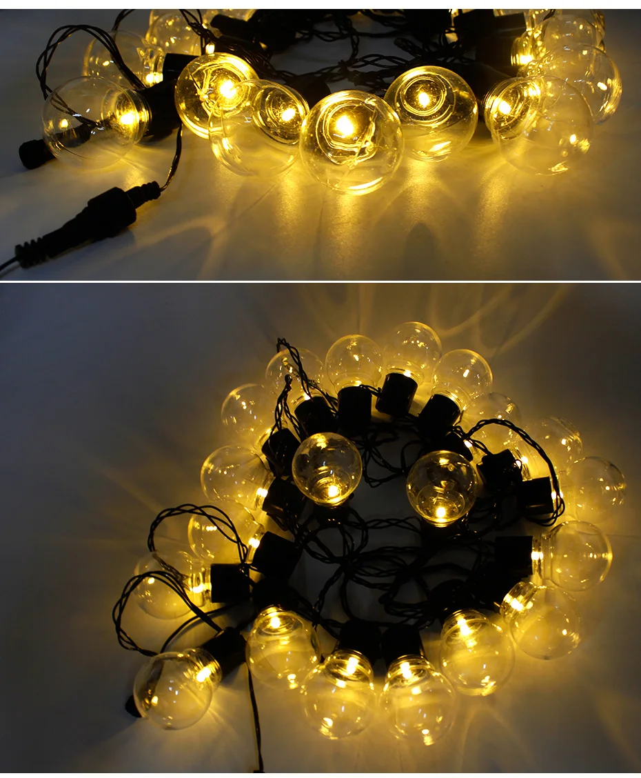 20Ft 6cm Bulb Globe String Lights With Clear Bulb Backyard Patio Lights Vintage Bulbs Decorative Outdoor Garland Wedding A1