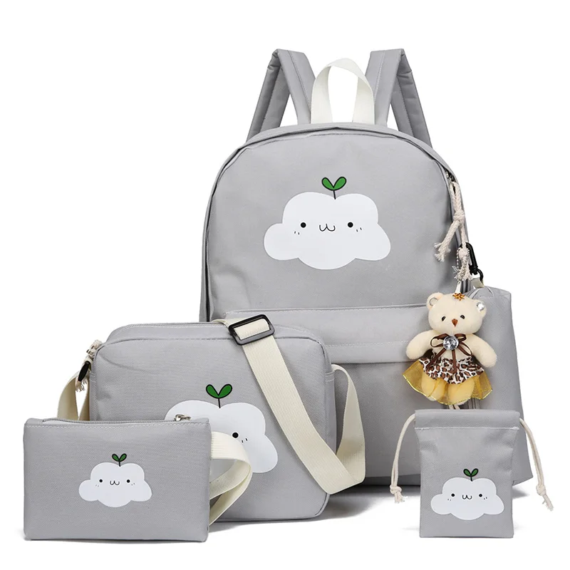 2018 New Fashion Nylon Backpack Schoolbags School For Girl Teenagers Casual Children Travel Bags Rucksack Cute Cloud Printing