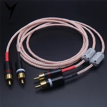 2pcs RCA to RCA Hi end HIFI OFC pure copper silver mixed Teflon Headphone Earphone Extension Audio Wire Cord Aux Cable Cables
