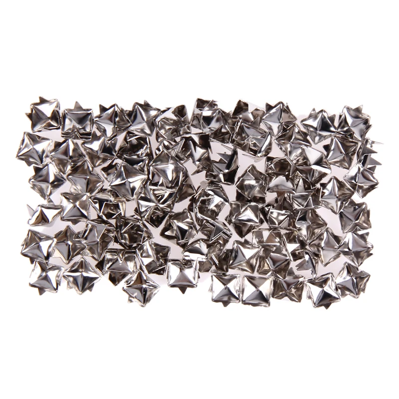 

New 100Pcs Fashion 7mm DIY Spike Square Stud Rivet Punk Bag Belt Craft Silver E5M1