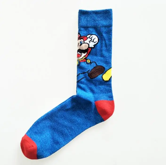 1 пара Новый горячая распродажа Симпатичные Марио Средний длинные хлопковые носки для мальчиков и девочек носки с мультяшным рисунком