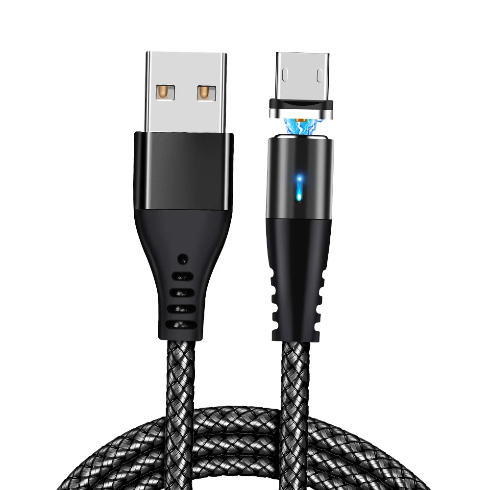 Магнитный usb-кабель OLAF для мобильного телефона iPhone X 8 Micro USB кабель для huawei Магнитный usb-кабель type C разъем для samsung - Цвет: Black Micro Cable