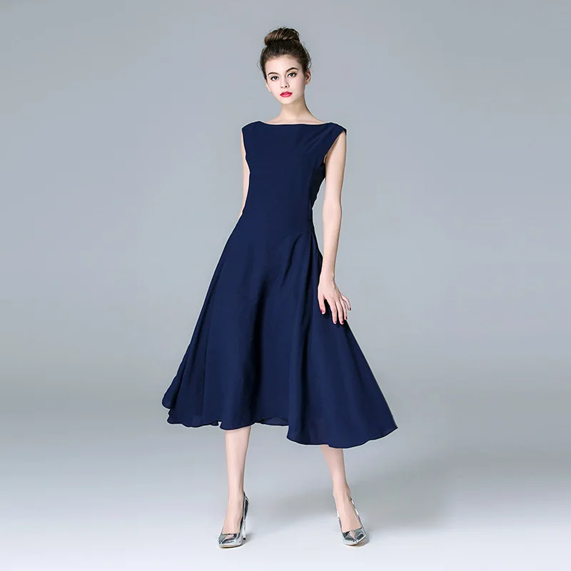 navy blue mid calf dress