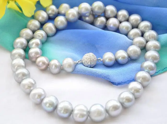 

FREE SHIPPING>>>@@ > 3349 ROUND GRAY Freshwater cultured PEARL NECKLACE