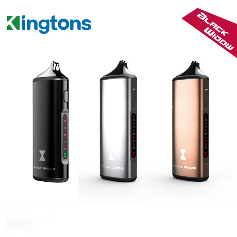 Original kingtons herbal vaporizer Black Widow vapor box mod vaporizador dry vape dry herb vaporizer herbal e cigarettes