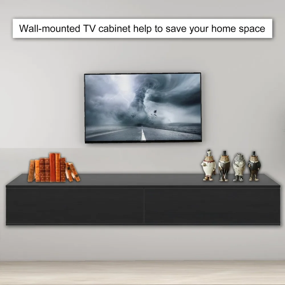 

Wall Mounted High Glossy TV Cabinet TV Board Rack Home Storage Entertainment Decorative Furniture For Living Room Bedroom