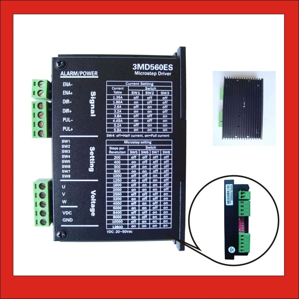 

3 phase Stepper Motor Driver 3MD560ES For NEMA 17/23/34 Stepping with DC20-50V input supply and output 1.35-5.8A for engraving