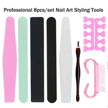 Профессиональный 8 шт./компл. дизайн ногтей инструменты для укладки волос палочка для кутикулы Nipper жидкость для снятия щипцы, маникюр, педикюр