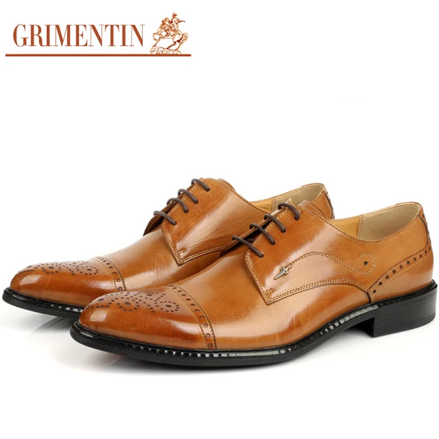 Mens Dress Shoes Luxury Designer Pointed Toe Top Genuine