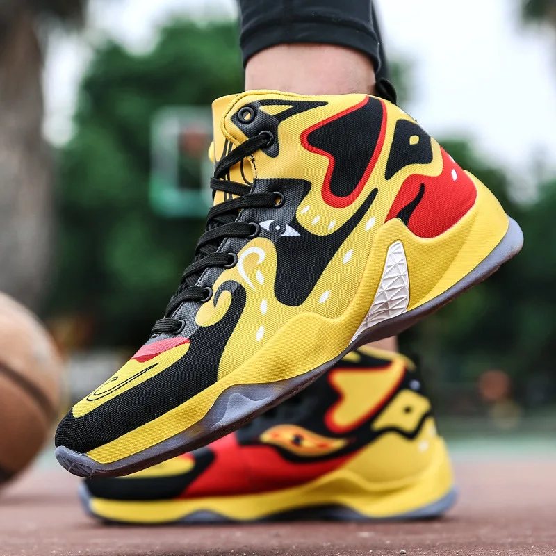 JYRhenium marca 2018 nueva llegada Zapatos De Baloncesto Zapatos para Hombre Zapatos Super confort zapatillas De Baloncesto Zapatos De Baloncesto amarillo azul