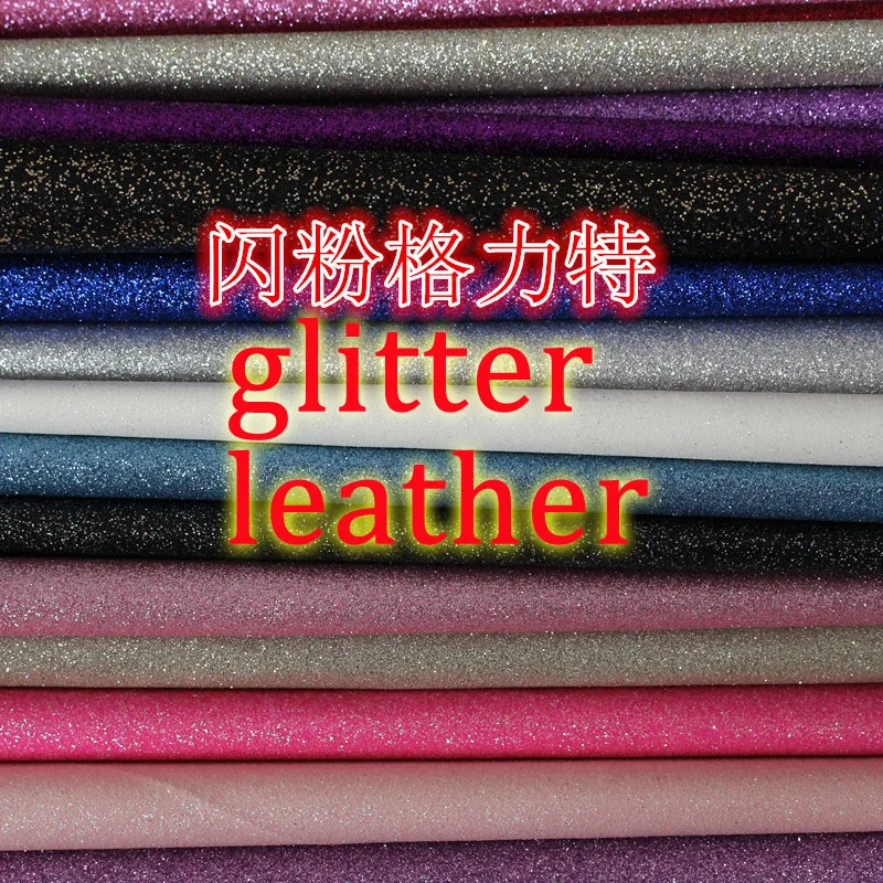 

Multi color in stock Synthetic PU glitter fabric leather material s1001