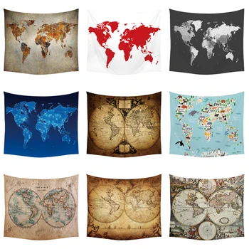

World Map Tapestry Wall Map 150*200Cm Polyester Customized Tapestry Decorations Bohemian Home Decor New Design Wall Tapestry