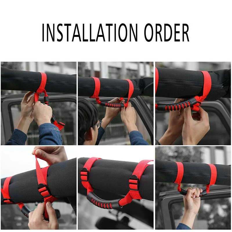 

Car Roll Bar Grab Handles Thin Unlimited Part For Car Jeep Wrangler CJ YJ TJ JK