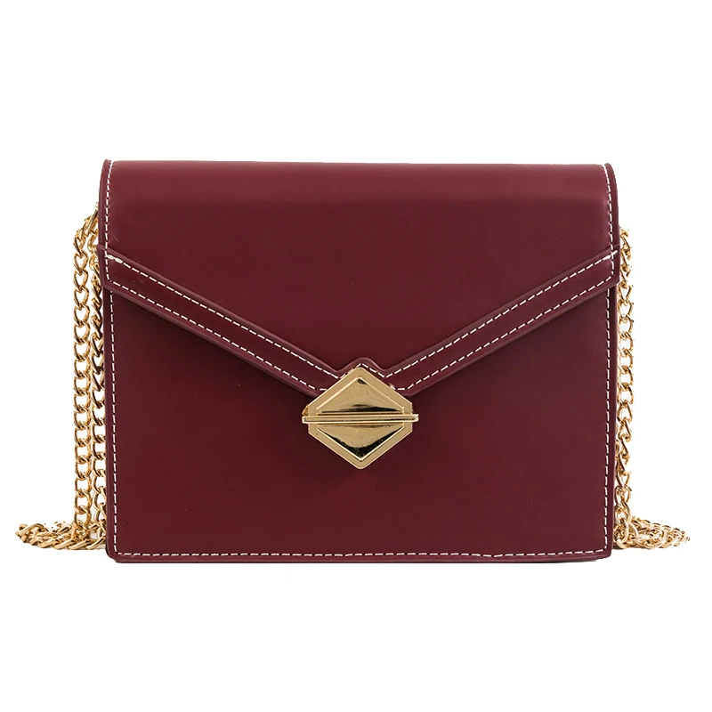 

Chic handbag female 2019 new fashion lock buckle single shoulder small square bag i chain sidesman bag hand bag#0036